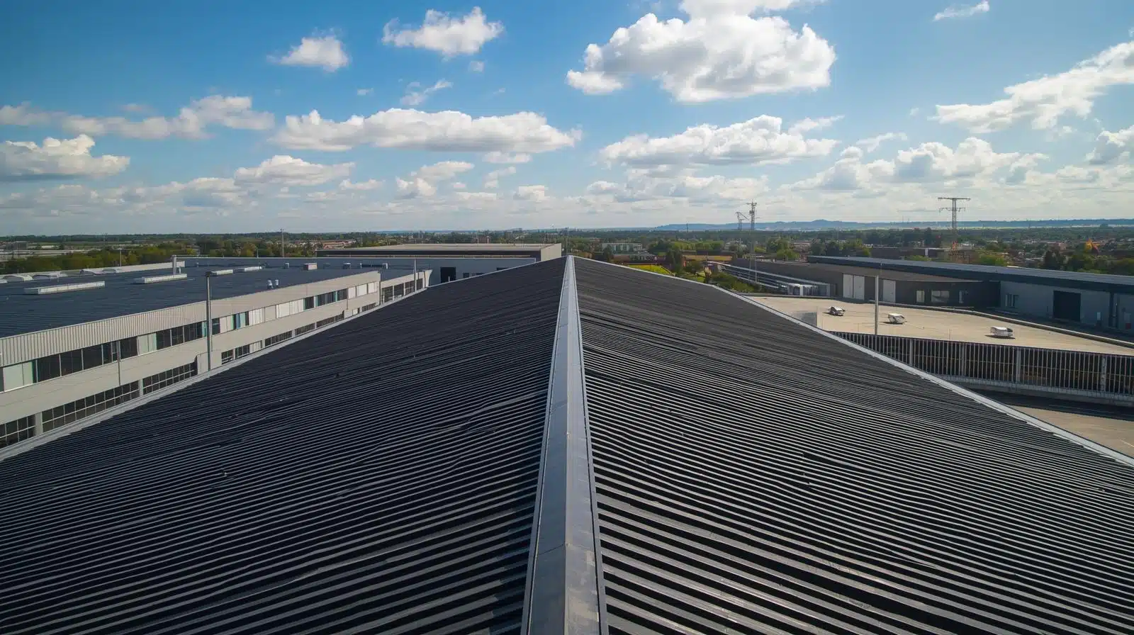 cubierta con xapa negra tipo sandwich